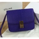 Celine Classic Box Small Flap Bag Snake Leather 11042 Violet VS01664