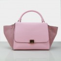 Celine Grainy&Suede Leather Trapeze Bag CL88037 Pink VS03438