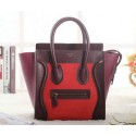Celine Luggage Micro Boston Bag Original Leather 3307 Red&Brown&Burgundy VS02554