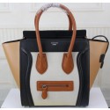 Celine Luggage Micro Boston Bag Original Leather CT3308M White&Black&Apricot VS01964