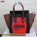 Celine Luggage Micro Tote Bag Original Leather CLY33081M Red VS01658