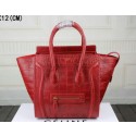 Celine Luggage Micro Tote Bags Croco Leather C33081s Red VS05961