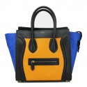 Celine Luggage Mini Bag Horsehair CL88022 Yellow&Blue&Black VS03369