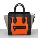 Celine Luggage Mini Bag Original Leather CL88022 Orange&Black&Grey VS07309