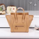 Celine Luggage Mini Boston Tote Bag Ferrari Leather CL3308 Apricot VS05865