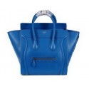 Celine Luggage Mini Boston Tote Bag Ferrari Leather CL3308 Blue VS04152