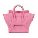 Celine Luggage Mini Boston Tote Bag Ferrari Leather CL3308 Pink VS02985