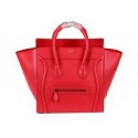Celine Luggage Mini Boston Tote Bag Ferrari Leather CL3308 Red VS09542