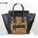 Celine Luggage Mini Tote Bag Leopard Ci3308 Black VS00157
