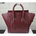 Celine Luggage Mini Tote Bag Original Leather Ci3308 Burgundy VS07878
