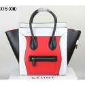 Celine Luggage Mini Tote Bag Original Leather Ci3308 Red&White&Black VS08575