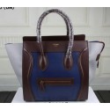 Celine Luggage Mini Tote Bag Original Leather Ci3308 Royal&Burgundy&Gray VS03681