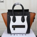 Celine Luggage Mini Tote Bag Original Leather CTS3308 White&Black&Brown VS08064