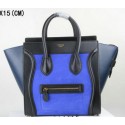 Celine Luggage Mini Tote Bag Suede Leather Ci3308 Blue&Royal&Black VS04369