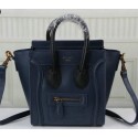 Celine Luggage Nano Bag Original Leather C3308S Royal&Black VS09520