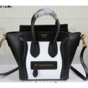 Celine Luggage Nano Bag Original Leather C3308S White&Black VS06133