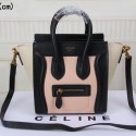 Celine Luggage Nano Bag Original Leather CT3308S Light Pink&Black&OffWhite VS09392