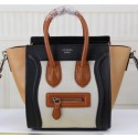 Celine Luggage Nano Bag Original Leather CT3308S White&Black&Apricot VS08120