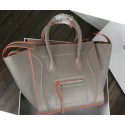 Celine Luggage Phantom Bag Gey Smooth Leather with Orange Trim Ci3341 VS05776
