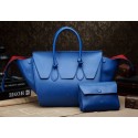 Celine Luggage Phantom Original Calfskin Leather Bags 3052 in Blue with a Clutch Bag YD VS04394