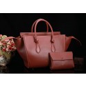 Celine Luggage Phantom Original Togo Leather Bags 3052 in Dark Brown with a Clutch Bag YD VS08940