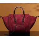 Celine Luggage Phantom Shopper Bags Nubuck Leather CL3341 Maroon VS08199