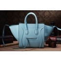 Celine Luggage Phantom Square Tote Bag 3341 in Light Blue Clemence Leather VS02634