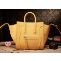 Celine Luggage Phantom Square Tote Bag 3341 in Yellow Original Import Palm Skin Leather VS06811
