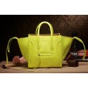 Celine Luggage Phantom Square Tote Bag 3341 in Yellow Snake Leather YD VS04953