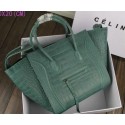 Celine Luggage Phantom Tote Bag Croco Leather CT3341 Green VS06423