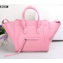 Celine Luggage Phantom Tote Bag Ferrari Leather 3341 Pink VS07120