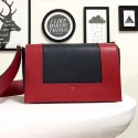 Celine Medium Smooth Calfskin Frame Shoulder Bag Black and Red C130402 VS02443