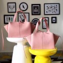 Celine Medium Tri Fold Shoulder bag in Pink Calfskin 030401 VS03287