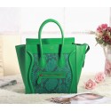 Celine Micro Luggage 3307 in Green Original Leather with Real Snakeskin VS01590