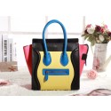 Celine Micro Luggage 3307 in Yellow with Black and Pink Original Leather YD VS09151
