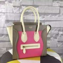 Celine Micro Luggage Tote Bag Original Leather C164173 Peach&Grey&Offwhite VS00176