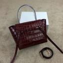 Celine mini Belt Bag Croco Leather C98311 Burgundy VS02413