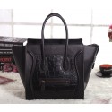Celine Mini Luggage 3308 in Black Original with Crocodile Leather VS03235