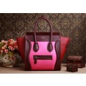 Celine Mini Luggage 3308 in Light Purple with Red Original Leather VS01576