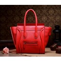 Celine Mini Luggage 3308 in Orange Red Clemence Leather VS04403