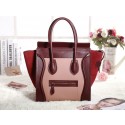 Celine Mini Luggage 3308 in Shrimp Pink with Red Original Leather VS08892