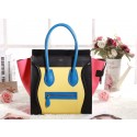 Celine Mini Luggage 3308 in Yellow with Black and Pink Original Leather VS08679