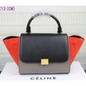 Celine MINI Trapeze Bag Suede Leather CT3345 Black&Grey&Orange VS00951