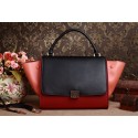 Celine Mini Trapeze tote Bag 3342 in Black/Brown/Coffee Original Leather YD VS04307