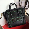 Celine Nano Luggage Black&Green Original Leather CL112510 VS02295