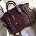 Celine Nano Luggage Burgundy Original Leather CL112510 VS01756