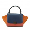 Celine Nano Trapeze Bag Original Leather C88038 Royal&Burgundy&Wheat VS07224