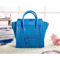 Celine Nao Luggage 3309 in Shiny Blue Original Leather with Suede Leather VS02775