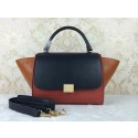 Celine Original Leather Trapeze Bag CL8726 Black&Brown&Wheat VS03031