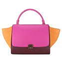 Celine Original Leather Trapeze Bag CL88037 Rose&Wine&Orange VS04508